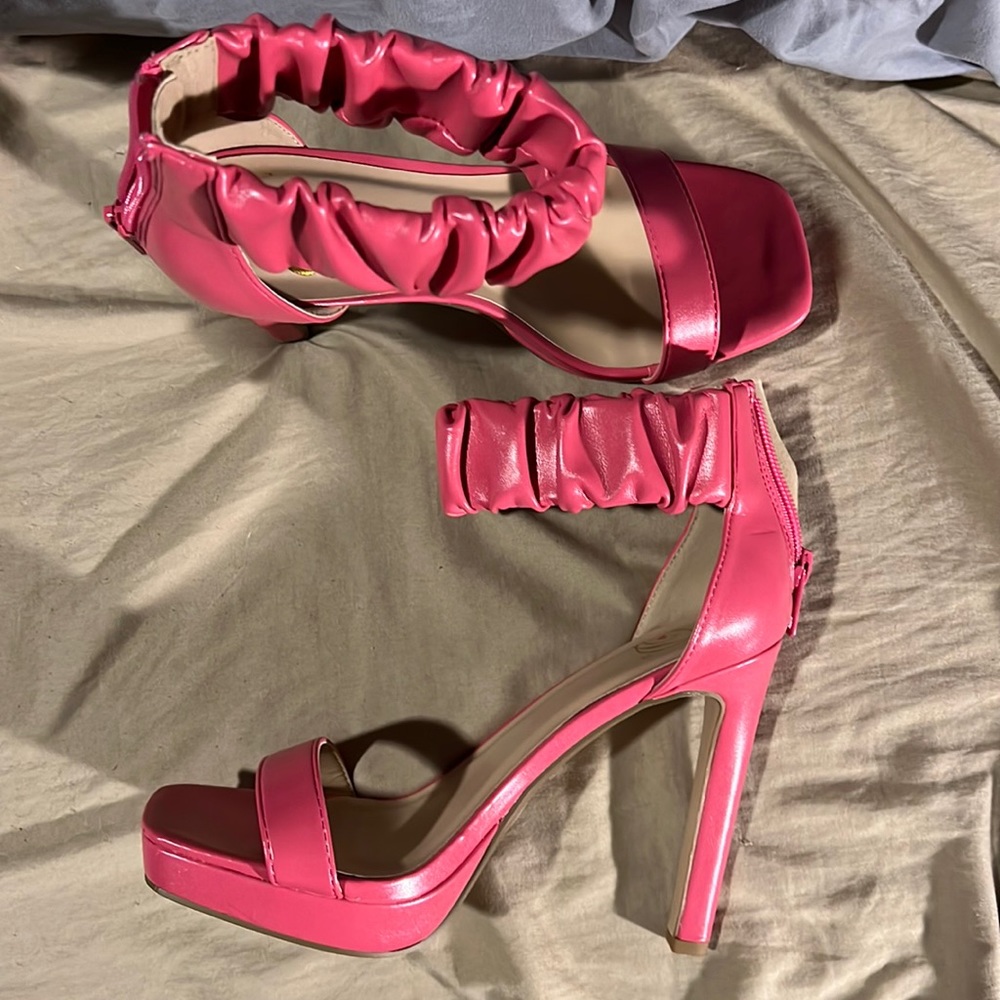 Pink high heel shoes